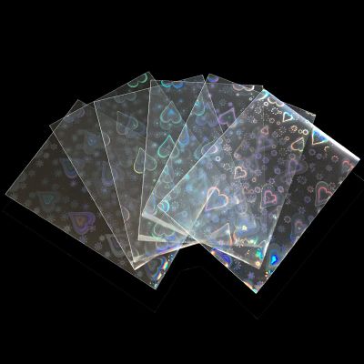 AEGIS 100pcs Photocard Sleeves Love Heart Magic Kpop Card Protector Transparent Trading Cards Sleeves for Magic Photo Card Holographic Foil Cover, 65x90mm