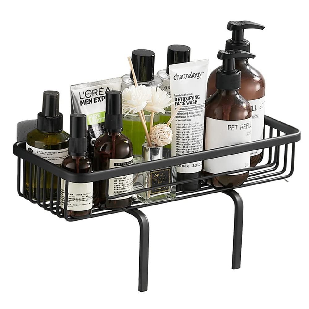 Bathroom Over Toilet Storage Shelf Free Standing Restroom Organizers Paper Towels Shampoos Holder No Drilling Space Saver
