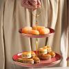 2-tier Cake with Ring Handle Ceramic Dessert Table Detachable Cupcake Stand Multi-color Pastry Tray Cupcake Display Stand (Color : Green, Size : Small) view 4