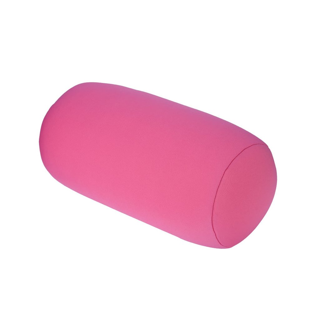12"x6.4" Microbead Bolster Neck Roll Pillow Comfortable Soft Round Throw Pillow Jelly Bean Bed Pillow,Relax Body, Head, Neck & Shoulders No Pain Rest for Travel Home Sofa Bed (Pink)