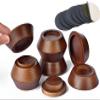 FASONLA Bed Risers, Furniture Risers (Set of 8-Height 1") Can be Adjusted to 2'' 3''or 4'', Lifts Furniture Risers, Solid Natural Wood Risers, Non-Slip Recessed Hole (Walnut Color) view 1