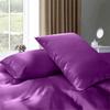 Rico Bedding 100% Pure Silk Satin Duvet with Fitted Sheet Set 4pcs, Silk Satin Fitted Sheet 15'' Deep Pocket,Silk Satin Duvet Cover,Silk Satin Pillowcases Set(King Purple) view 3
