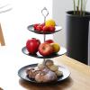 3 Tier Ceramic Cake Stand, Wedding Cake Cake Stand, Snack Platter Turntable Fruit Stand Dessert Platter Wedding Birthday (Color : A) view 4