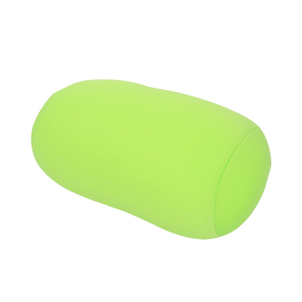 12"x6.4" Microbead Bolster Neck Roll Pillow Comfortable Soft Round Throw Pillow Jelly Bean Bed Pillow,Relax Body, Head, Neck & Shoulders No Pain Rest for Travel Home Sofa Bed (Green)