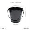TAKMA Metal Buckets with Handle - 6 Pack 4.3 Inch Small Iron Pail, Easter Bucket,Pencil Holder and Flower Pots,Craft Supply Holders for Events,School Storage and Party. (Black, 4.3" Top) view 2