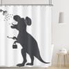Funny Dinosaur Dino Kids Trex Raptor Silhouette Bathroom Shower Curtain Set view 1
