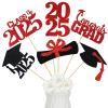 24Pcs 2025 Graduation Table Centerpieces Sticks Red, Graduation 2025 Party Centerpieces Sticks for Tables 2025 Red 2025 Table Centerpieces Decorations view 1