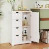 Tangkula Bathroom Floor Cabinet, Freestanding Storage Cabinet with 4 Drawers & Single Door, Adjustable Shelf, Multipurpose Bathroom Storage for Home Office, 21.5 x 12 x 32.5 Inches (White) view 2
