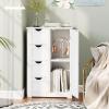 Tangkula Bathroom Floor Cabinet, Freestanding Storage Cabinet with 4 Drawers & Single Door, Adjustable Shelf, Multipurpose Bathroom Storage for Home Office, 21.5 x 12 x 32.5 Inches (White) view 4