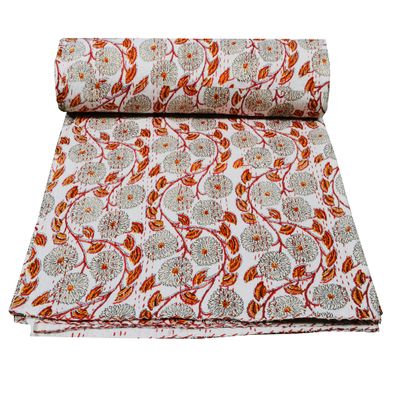 Indian Cotton Queen Bedspreads/Reverisble Throw Blanket Bohemian Bedspread, Bohemian Bedding, Queen Size Kantha Quilt