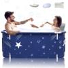 53" Extra Large Portable Foldable Bathtub with Cover for Adult, Family SPA Soaking Tub for Small Bathroom, Thicken Multiple Layer Bathtub with Lid for Shower Stall (53" Stars Style) view 1