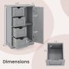 Tangkula Bathroom Floor Cabinet, Freestanding Storage Cabinet with 4 Drawers & Single Door, Adjustable Shelf, Multipurpose Bathroom Storage for Home Office, 21.5 x 12 x 32.5 Inches (Grey) view 3