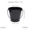 TAKMA Metal Buckets with Handle, 6 Pack 5.91 Inch Black Iron Pail, Easter Bucket,Pencil Holder and Flower Pots,Craft Supply Holders for Events,School Storage and Party (Black) view 2