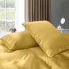 Rico Bedding Full XL Silk Sheet Set  7 Piece Silk Satin Sheets Set- Silk Satin Duvet Set - Hotel Luxury Bed Sheets - Deep Pockets - Breathable & Cooling - Wrinkle Free - Comfy-Gold Bed Sheets view 3