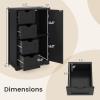 Tangkula Bathroom Floor Cabinet, Freestanding Storage Cabinet with 4 Drawers & Single Door, Adjustable Shelf, Multipurpose Bathroom Storage for Home Office, 21.5 x 12 x 32.5 Inches (Black) view 3
