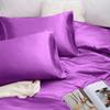 Rico Bedding Silk Satin Sheets Set with 15'' to 18'' Deep Pocket -Hotel Luxury Bed Sheets - Extra Soft - Deep Pockets - Breathable & Cooling - Wrinkle Free - Comfy- Bed Sheets -(Queen Plum) view 3