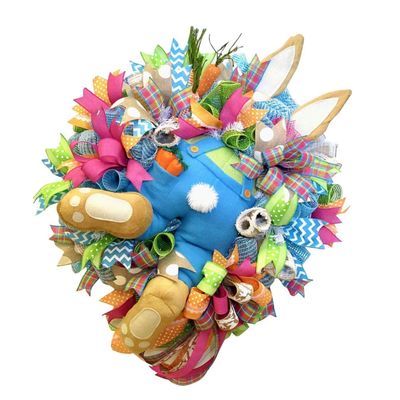 ABOOFAN Easter Bunny Butt Wreath Rabbit Front Door Wreath Wall Hanging Decoration Spring Garland for Easter Home Living Room Door Decor