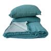 DEKADRON 100% Cotton Muslin Throw Blanket, 4 Layers Bedspread, Soft Turkish Cotton Muslin Bed Cover, Reversible Coverlet, Turquoise (Full/Queen Size 91x95-230x240cm) view 4