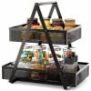 EKNITEY Tiered Snack Organizer Countertop - Metal Kitchen Counter Organizer Small Coffee Station Organize for Home, Picnic, Office (Black) view 1