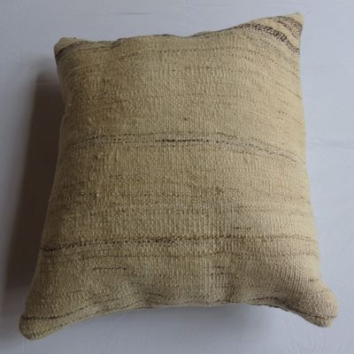 20''x20'' Plain Throw Pillow with Zipper, Kilim Pillowcase, Vintage Charm Cushion Cover, Organic Wool Pillowcase, Hippie Decor, Oriental Living Room Decor Cushion