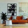 4 Panels Metal Palm Tree Wall Art, Tree Sign, Metal Wall Decor, Home Living Room Entryway Interior Decoration, Wall Hangings (21"W x 29"H / 55x75 cm) view 1