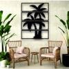 4 Panels Metal Palm Tree Wall Art, Tree Sign, Metal Wall Decor, Home Living Room Entryway Interior Decoration, Wall Hangings (29"W x 39"H / 75x100 cm) view 2