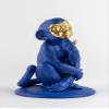 Lladro Ed. Little Monkey Blue-Gold Figurine #9548, 9.055'' Height x 6.693'' Width x 6.693'' Length view 3