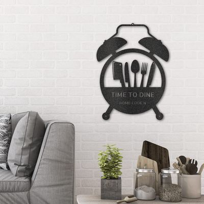 Spring Pet Products Food Time Kitchen Timer Custom Name Indoor Outdoor Steel Wall Sign Black / 18"