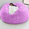 Bean Bag Chair Cover, 5FT/6TF/7FT Giant Breathable and Comfortable Without Filling BeanBag Lazy Sofa Cover for Adult Living Room Light Grey Big Round Soft Fluffy Faux Fur Cover view 1