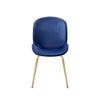 Benjara Side Chair with Fabric and Bucket Design, Set of 2, Blue and Gold view 3