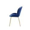 Benjara Side Chair with Fabric and Bucket Design, Set of 2, Blue and Gold view 4