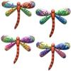 4pcs Metal Dragonfly Wall Decor Dragonfly Hanging Ornament Dragonfly Wall Art Decorations for Yard, Living Room Home Decor view 3