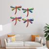 4pcs Metal Dragonfly Wall Decor Dragonfly Hanging Ornament Dragonfly Wall Art Decorations for Yard, Living Room Home Decor view 4