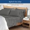 1000-TC Queen Size 4 Piece Sheet Set - Comfy Sheets - Combed Cotton Hotel Luxury Bed Sheets for Women, Men, Kids & Teens - Deep Pockets Easy-Fits up to 22-24" Mattress (Stripe, Grey) view 2