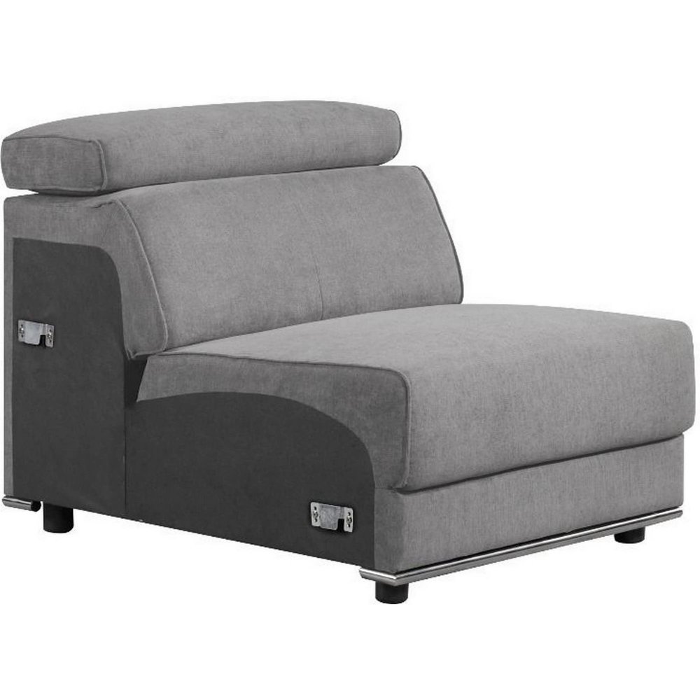 Benjara BM250269 Fabric Upholstered Modular Armless Chair, Dark Gray