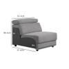 Benjara BM250269 Fabric Upholstered Modular Armless Chair, Dark Gray view 2