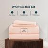 1000-TC King Size 4 Piece Sheet Set - Comfy Sheets - Combed Cotton Hotel Luxury Bed Sheets for Women, Men, Kids & Teens - Deep Pockets Easy-Fits up to 18-21" Mattress (Solid, Peach) view 2