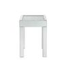 Benjara End Table with Faux Acrylic Diamond Top and Block Legs, Silver view 3