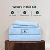 1000-TC King Size 4 Piece Sheet Set - Comfy Sheets - Combed Cotton Hotel Luxury Bed Sheets for Women, Men, Kids & Teens - Deep Pockets Easy-Fits up to 7-9" Mattress (Solid, Light Blue) view 2