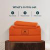 1000-TC King Size 4 Piece Sheet Set - Comfy Sheets - Combed Cotton Hotel Luxury Bed Sheets for Women, Men, Kids & Teens - Deep Pockets Easy-Fits up to 10-12" Mattress (Solid, Orange) view 2