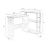 Benjara Writing Desk with L Shaped Design and 3 Tier Wooden Shelves, Black view 3