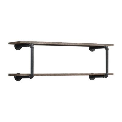 Benjara Antique Metal Framed Wall Rack, Brown and Gray