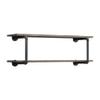 Benjara Antique Metal Framed Wall Rack, Brown and Gray view 1