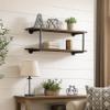 Benjara Antique Metal Framed Wall Rack, Brown and Gray view 2