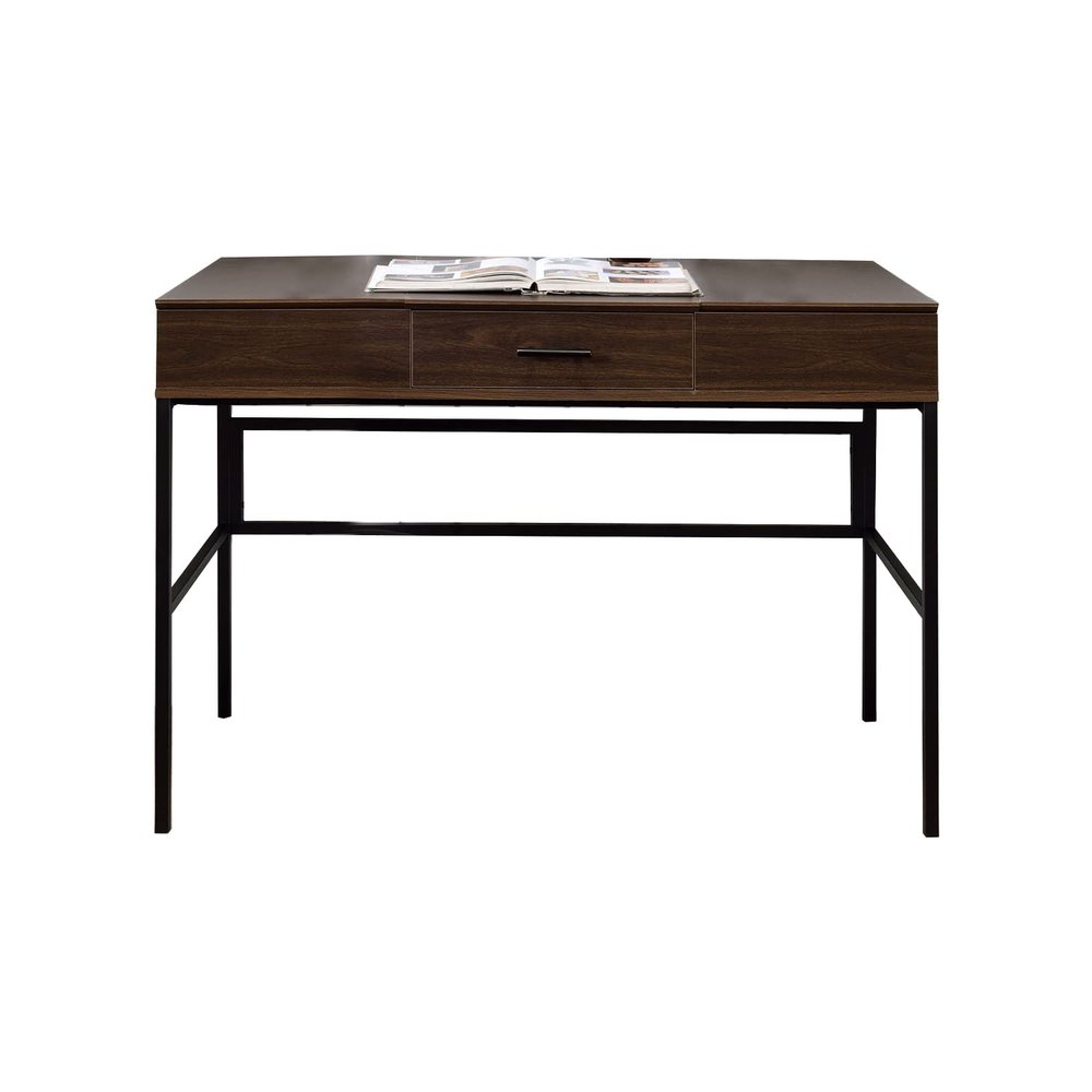 Benjara Writing Desk with Lift Top Storage and USB Plugin, Brown