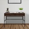 Benjara Writing Desk with Lift Top Storage and USB Plugin, Brown view 2