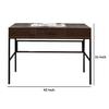 Benjara Writing Desk with Lift Top Storage and USB Plugin, Brown view 3
