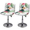 Bar Stool Chair Covers Set of 2 Low Back Chair Slipcovers Stretch Polyester Seat Covers Removable Swivel Chair Protector for Bar Office Dining Chair,F,2pieces view 1