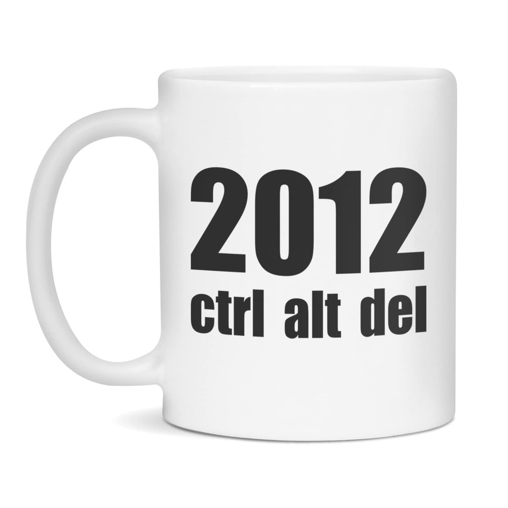 2012 Ctrl Alt Del Coffee Tea Mugs Sarcasm Inspirational Gifts for Friends Reboot, 11-Ounce White