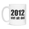 2012 Ctrl Alt Del Coffee Tea Mugs Sarcasm Inspirational Gifts for Friends Reboot, 11-Ounce White view 1